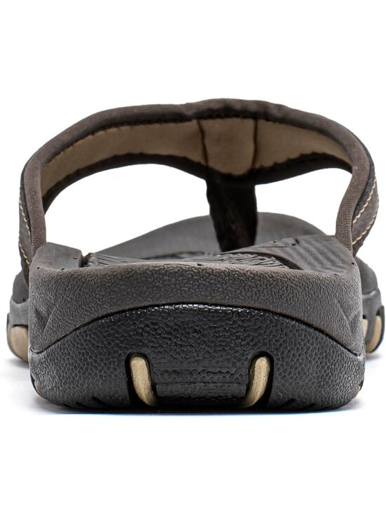 Men\'s Brown Sport Flip Flops Comfort Outdoor Rubber Casual Thong Sandal Shoes